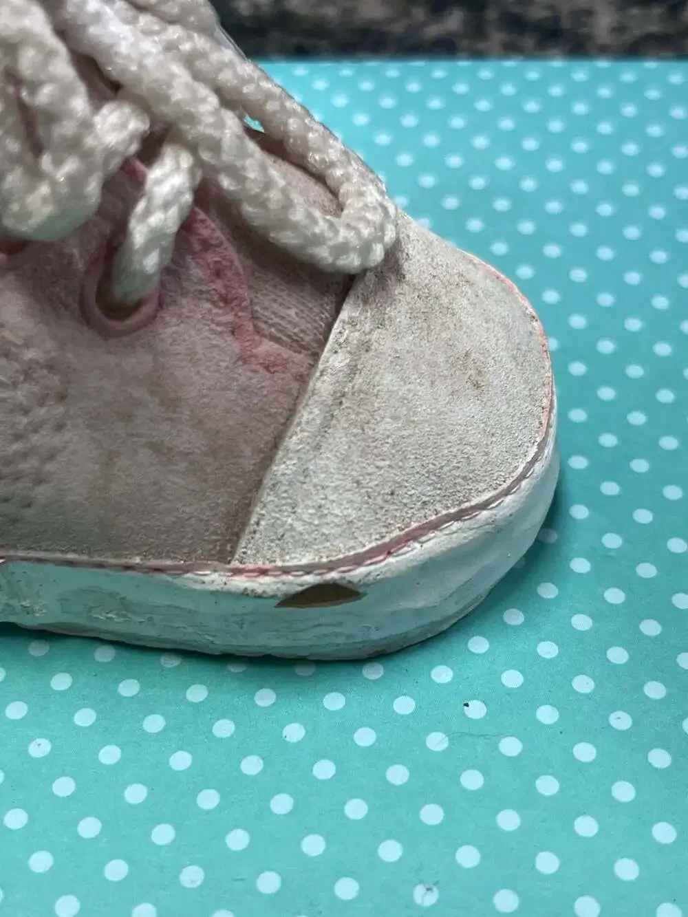 Collectible Miniature Resin Pink High-Top Sneaker Figurine